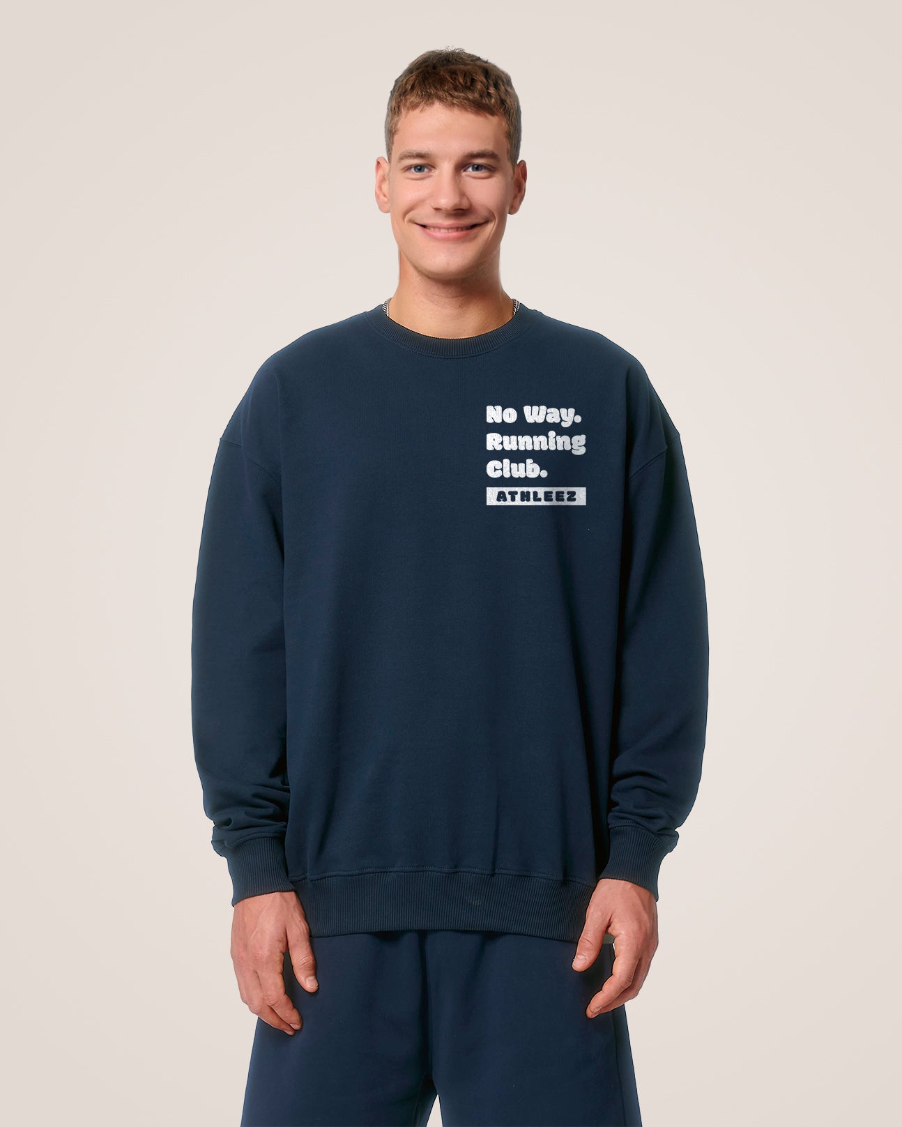 NO WAY. RUNNING CLUB. - Heavy Oversized Sweatshirt