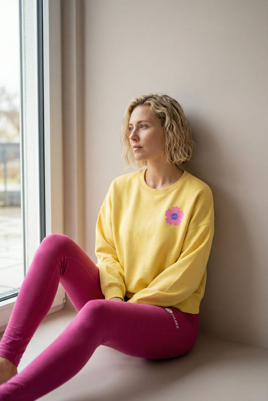 RIVIERA FLEUR CÔTE D'AZUR - RELAXED BOXY FIT SWEATSHIRT AUS BIO-BAUMWOLLE