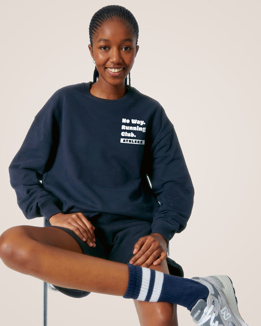 NO WAY. RUNNING CLUB. - Heavy Oversized Sweatshirt