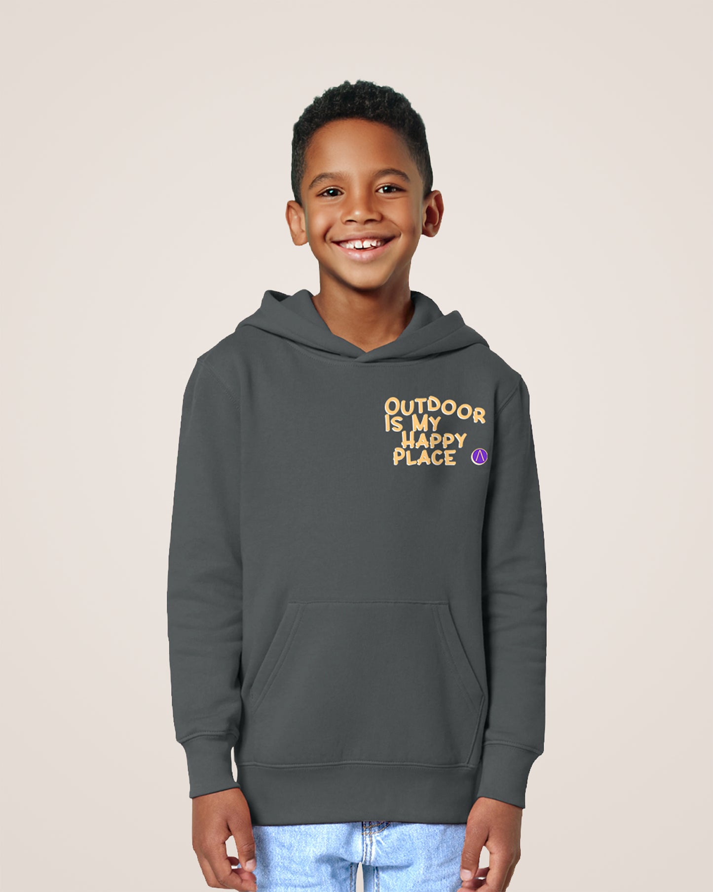 OUTDOOR IS MY HAPPY PLACE - Relaxed Kids Hoodie