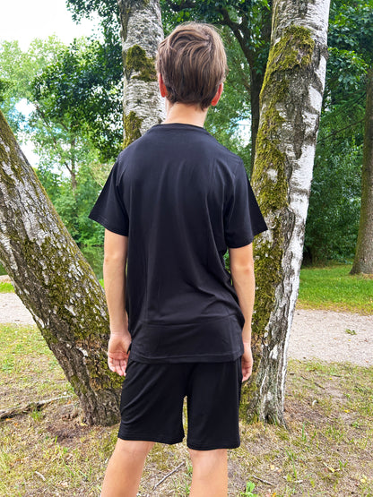 2er-Set Kids SIGNATURE Activewear - Midnight Black Shirt & Shorts