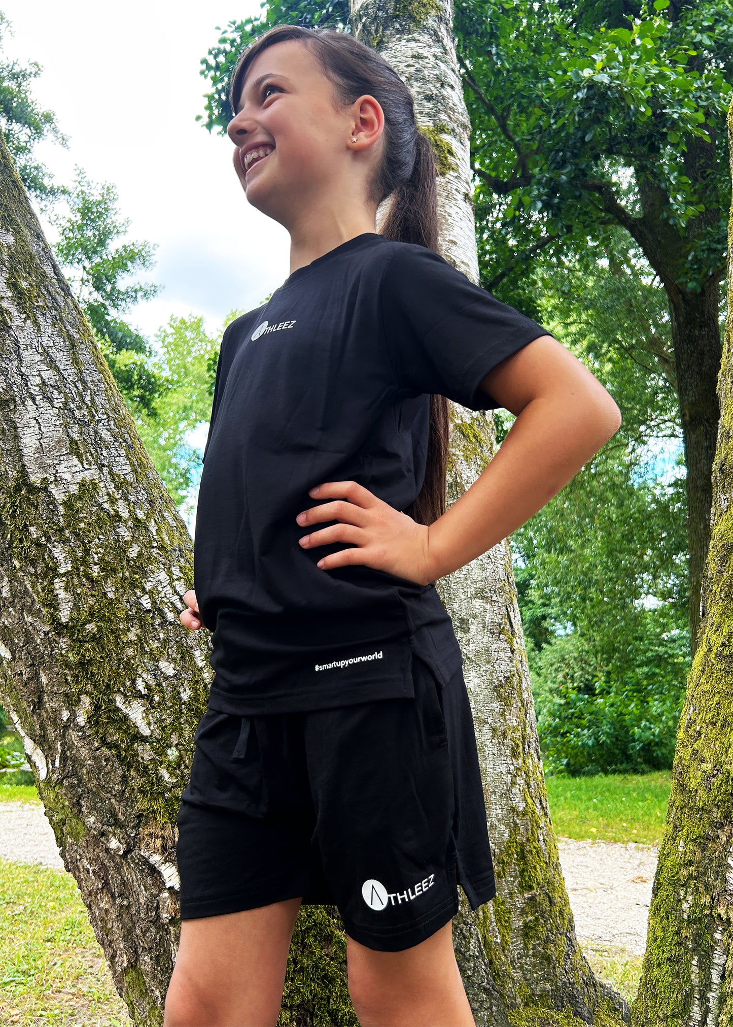 2er-Set Kids SIGNATURE Activewear - Midnight Black Shirt & Shorts