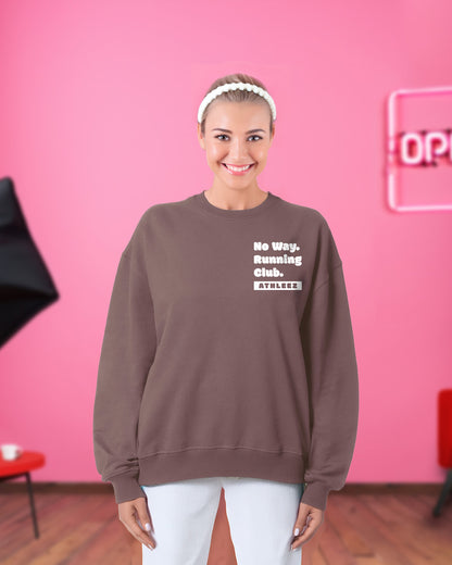 NO WAY. RUNNING CLUB. - Heavy Oversized Sweatshirt