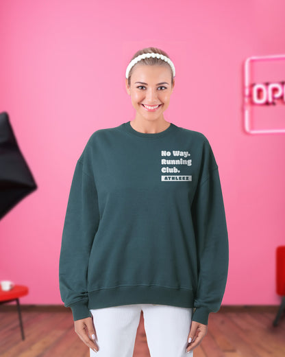 NO WAY. RUNNING CLUB. - Heavy Oversized Sweatshirt
