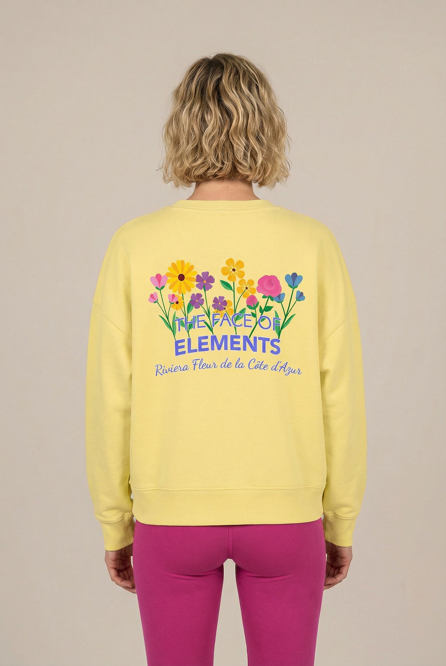 RIVIERA FLEUR CÔTE D'AZUR - RELAXED BOXY FIT SWEATSHIRT AUS BIO-BAUMWOLLE