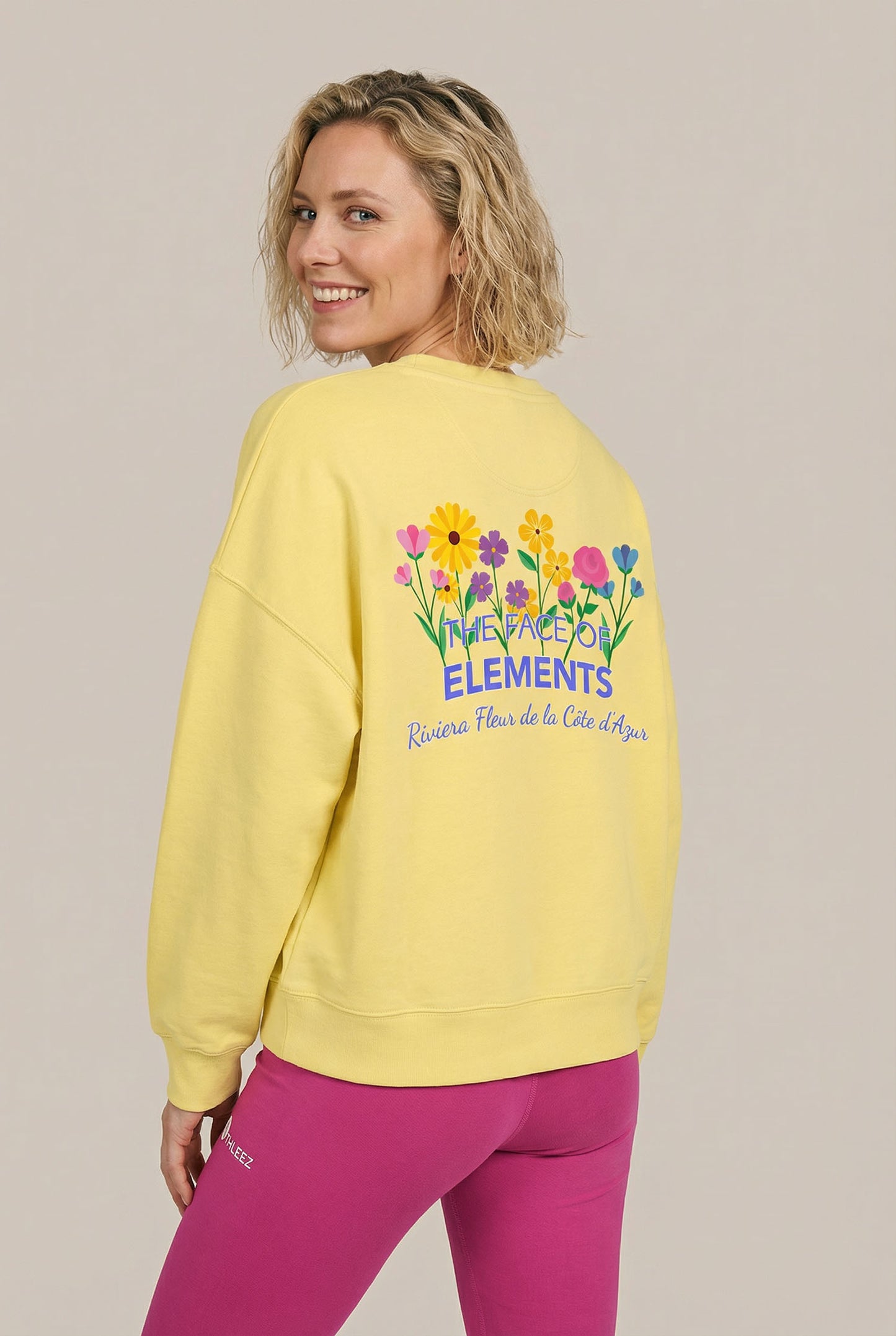 RIVIERA FLEUR CÔTE D'AZUR - RELAXED BOXY FIT SWEATSHIRT AUS BIO-BAUMWOLLE