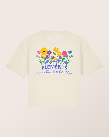 RIVIERA FLEUR CÔTE D'AZUR - RELAXED BOXY FIT T-SHIRT AUS BIO-BAUMWOLLE