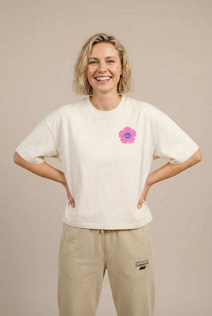 RIVIERA FLEUR CÔTE D'AZUR - RELAXED BOXY FIT T-SHIRT AUS BIO-BAUMWOLLE