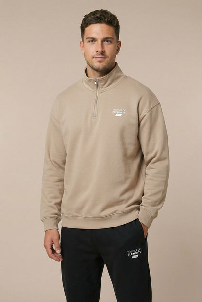 1/4-ZIP - RELAXED FIT SWEATSHIRT AUS BIO-BAUMWOLLE
