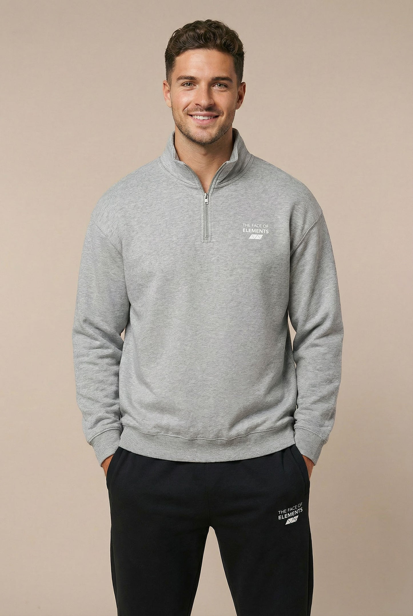 1/4-ZIP - RELAXED FIT SWEATSHIRT AUS BIO-BAUMWOLLE