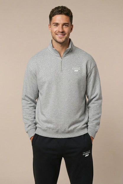 1/4-ZIP - RELAXED FIT SWEATSHIRT AUS BIO-BAUMWOLLE