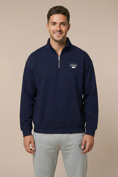 1/4-ZIP - RELAXED FIT SWEATSHIRT AUS BIO-BAUMWOLLE