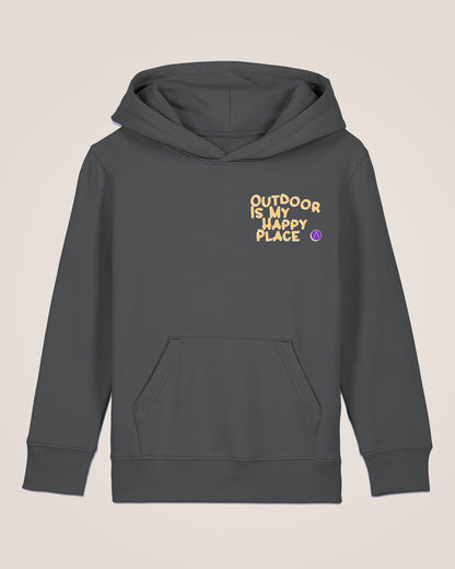 OUTDOOR IS MY HAPPY PLACE - Relaxed Kids Hoodie